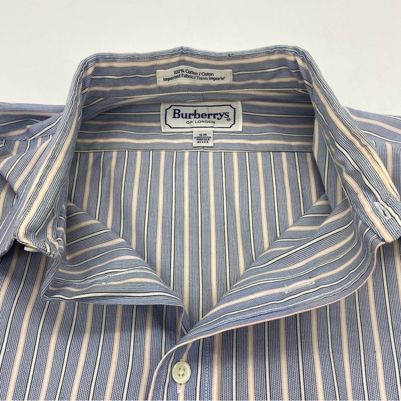 Burberry Blue Striped Button-Up Shirt 16 - 34 - Picture 8 of 16